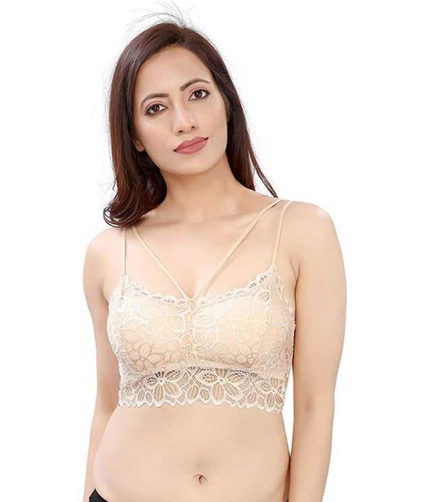     			ComfyStyle Net/Mesh Bralette - Beige Single