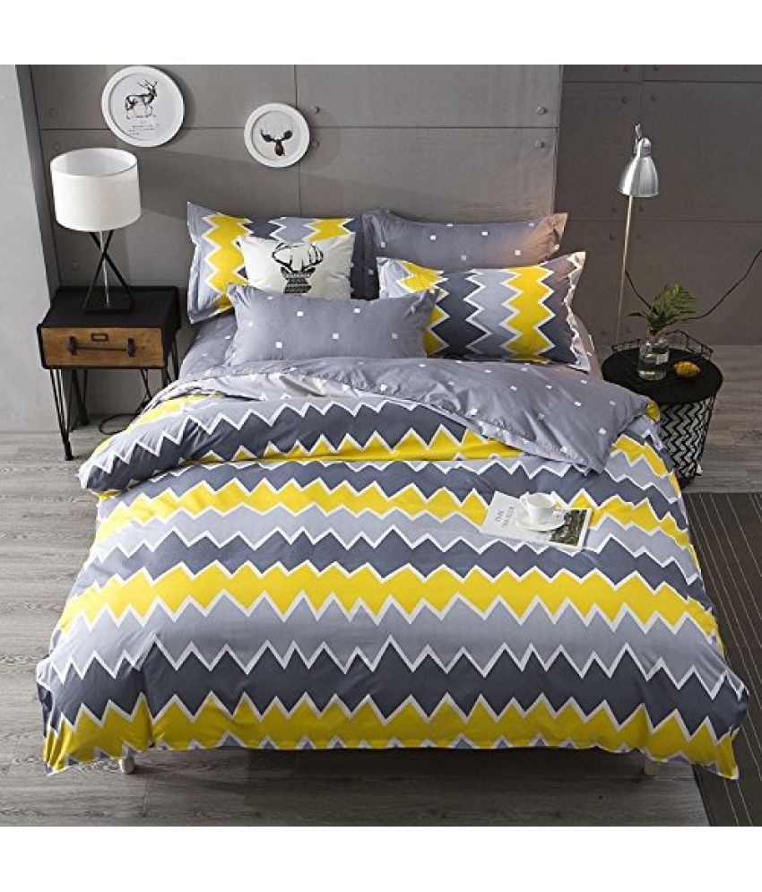 Huesland Cotton King Size Bed Sheet With 2 Pillow Covers ( 280 cm x 275