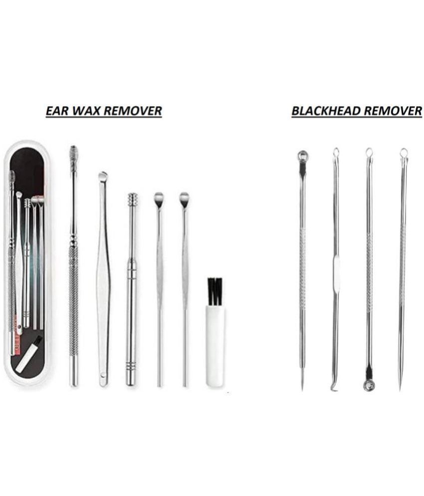     			Lenon 6 Pcs Ear Pick Earwax Removal Kit and 4Pcs Blackhead Needle kit Ear Cleansing Tool Set, Ear Curette with Blackhead Remover Comedone Extractor,