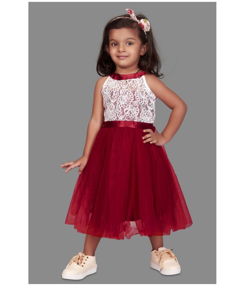     			Mirrow Trade Baby Girl’s Mesh Style Hater Neck Party Midi Dress/Frock