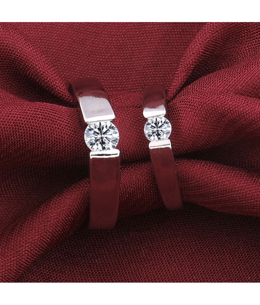     			Paola Some One Speical Couple Ring Set For Valentines  Gifts   Adjustable  Silver Plated Couple Ring For   Women And Men
