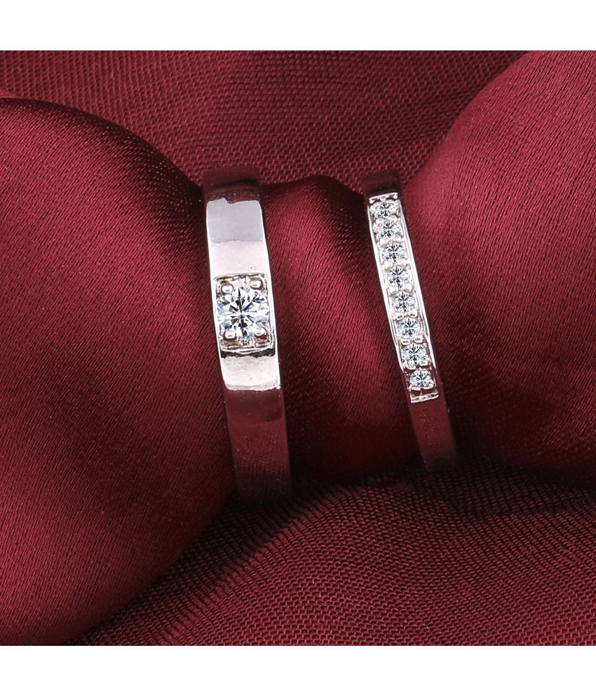     			Paola Speical For Couple Ring Valentines Adjustable Amazing Stylish  Lover Ring Set Silver Plated Couple Ring Women And Men