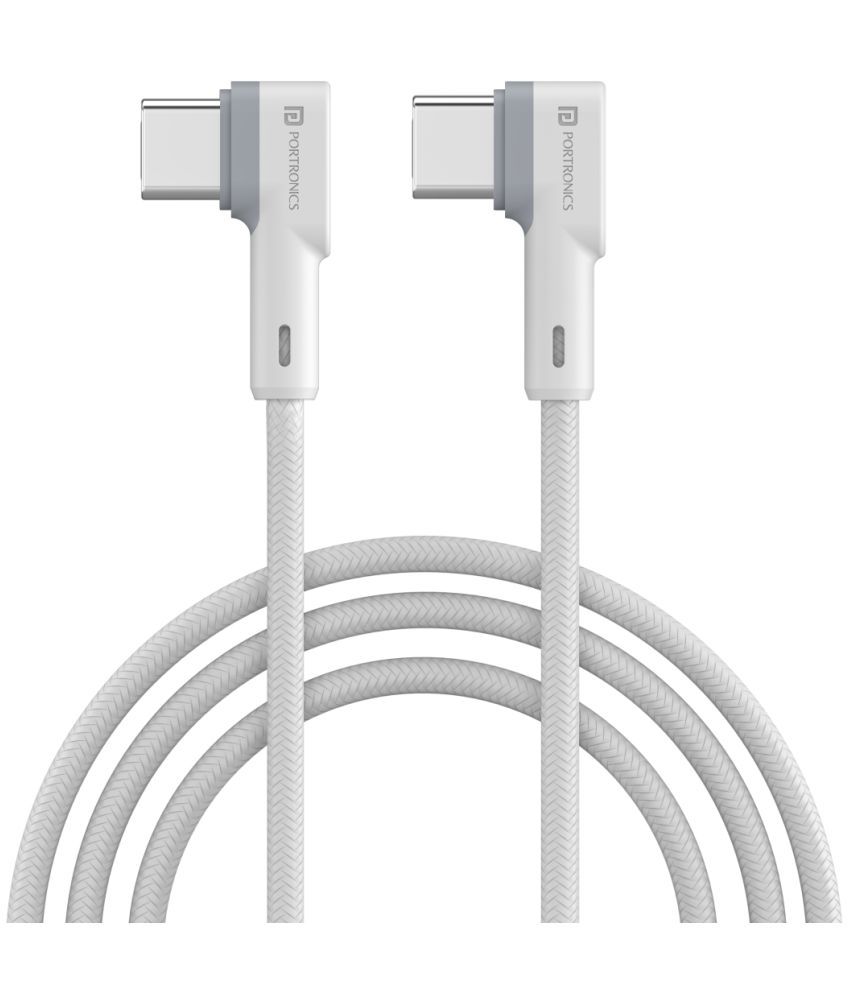     			Portronics Konnect L Type -C to Type C Cable:60 W Type -C to Type-C Cable ,White (POR 1442)