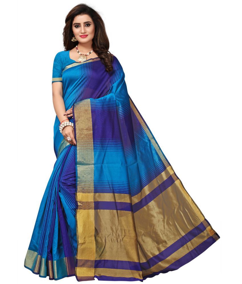     			Bhuwal Fashion Rama Cotton Silk Saree - Single