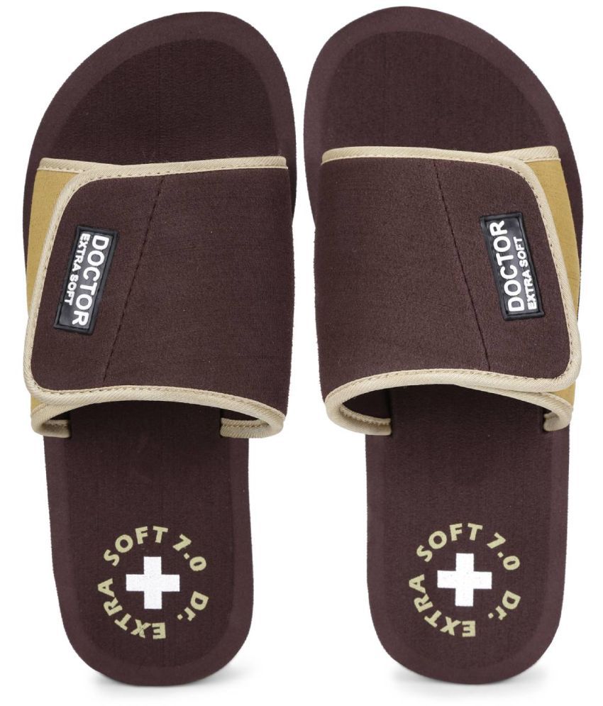     			DOCTOR EXTRA SOFT - Brown  Synthetic Slide Flip flop