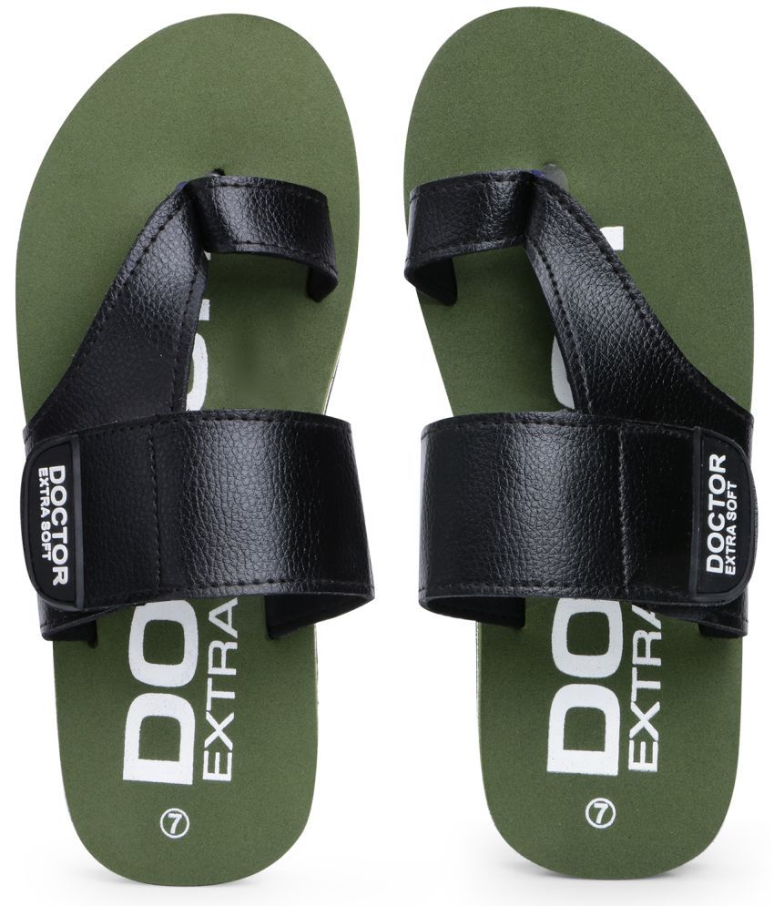     			DOCTOR EXTRA SOFT - Green Men's Leather Slipper