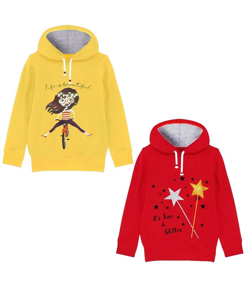     			Kuchipoo Girl's Fleece Hooded Neck Hoodies (kuc-hod-115--3-4 years_Multicolour_3 Years-4 Years)