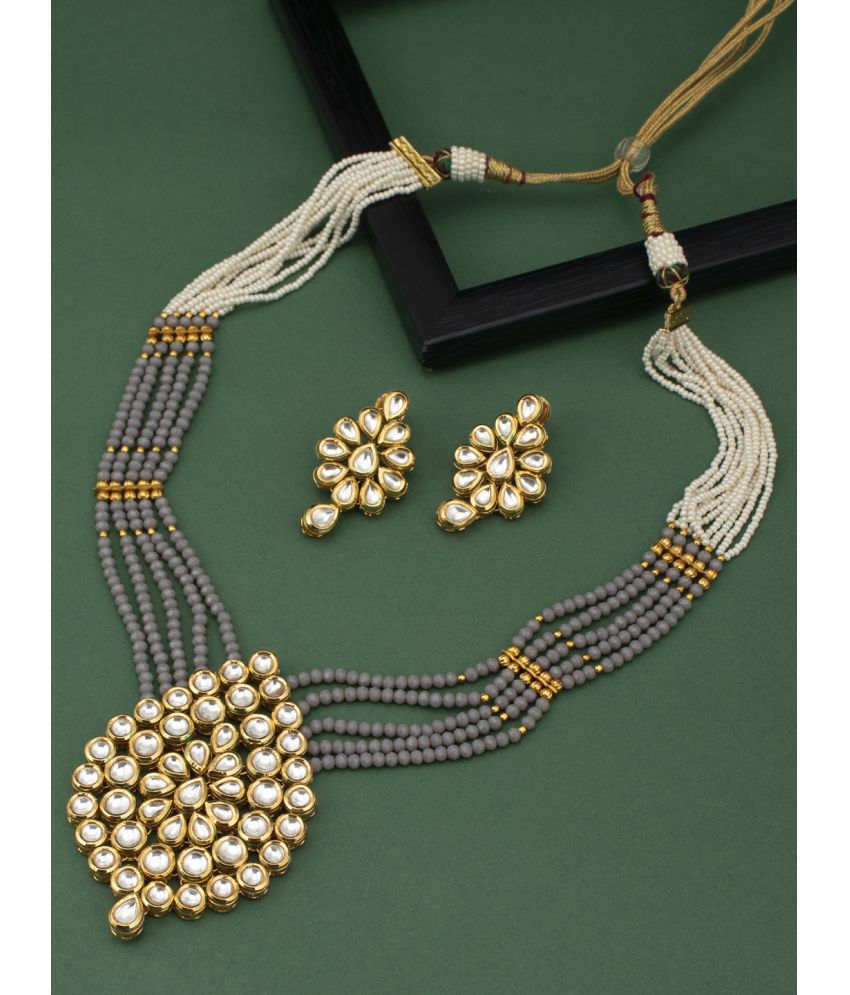     			Sukkhi Alloy Golden Traditional Necklaces Set Long Haram