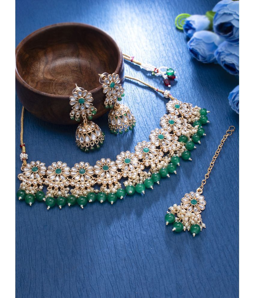     			Sukkhi Alloy Green Traditional Necklaces Set Choker