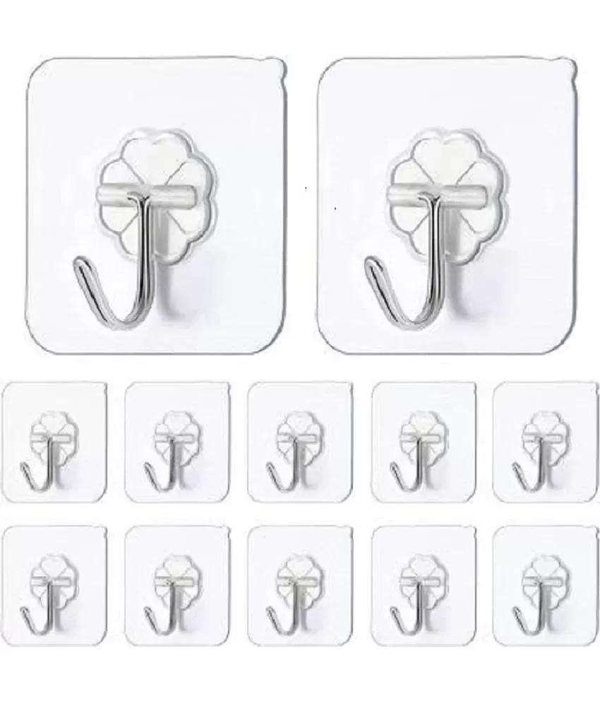 10Pcs Plastic Hooks for Haning Removable Self Adhesive Wall