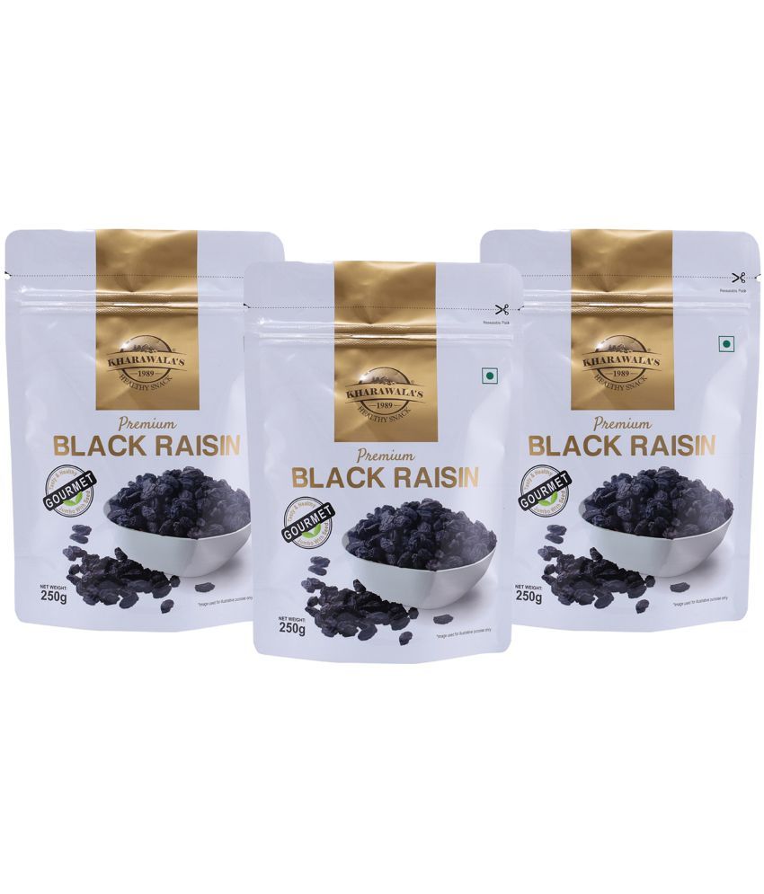     			KHARAWALA's Afghan Black Raisin with Seed Pack of 3 (250 gms each)