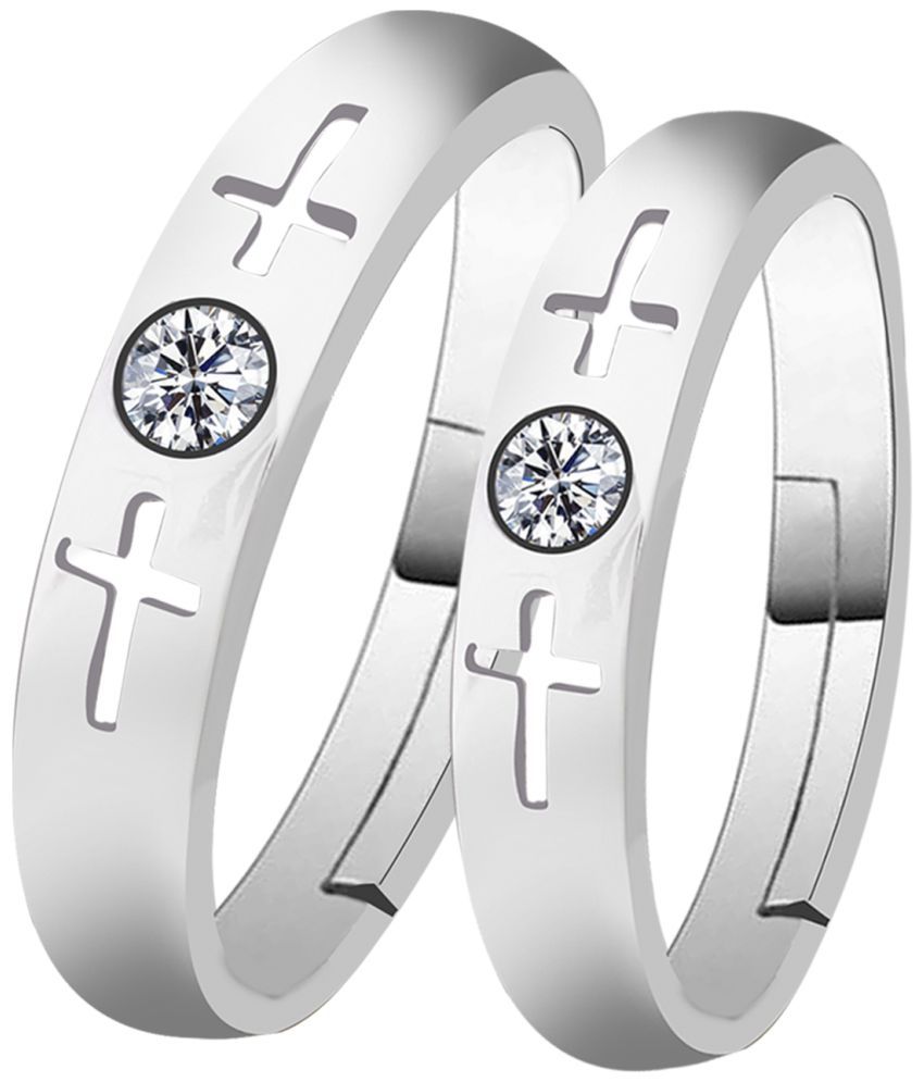     			Speical For Couple Ring Valentines Designer  Silver Plated Adjustable Couple  Ring Women And Men