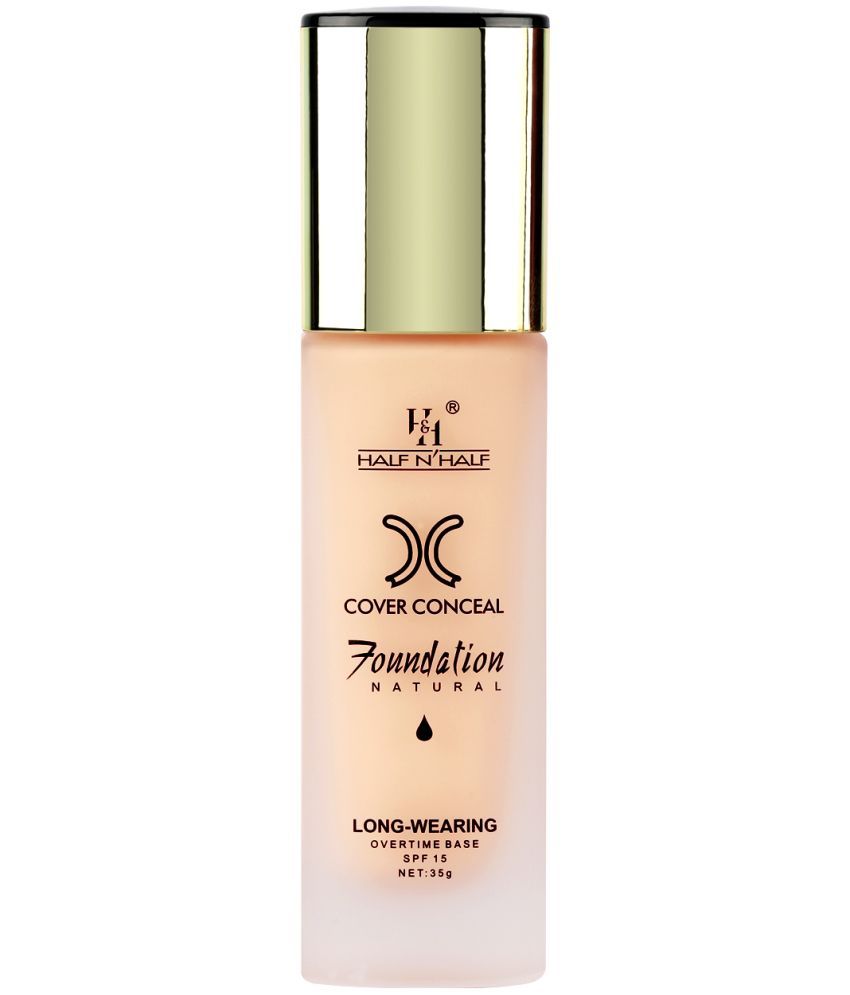     			Half N Half Cover Concealer Foundation Natural Longwearing Overtime Base SPF 15, Light (35g)