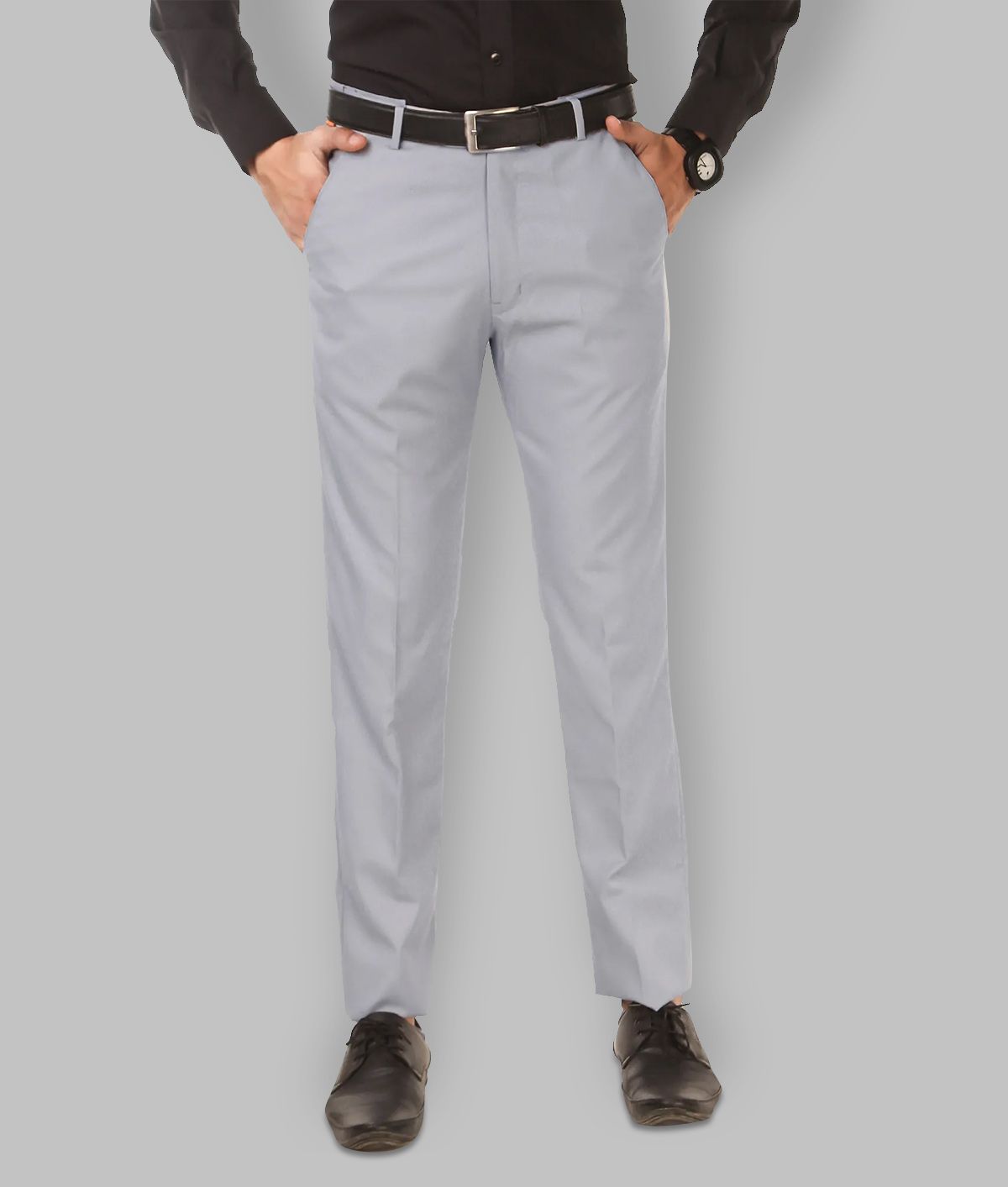     			Haul Chic - Light Grey Polycotton Slim - Fit Men's Formal Pants ( Pack of 1 )