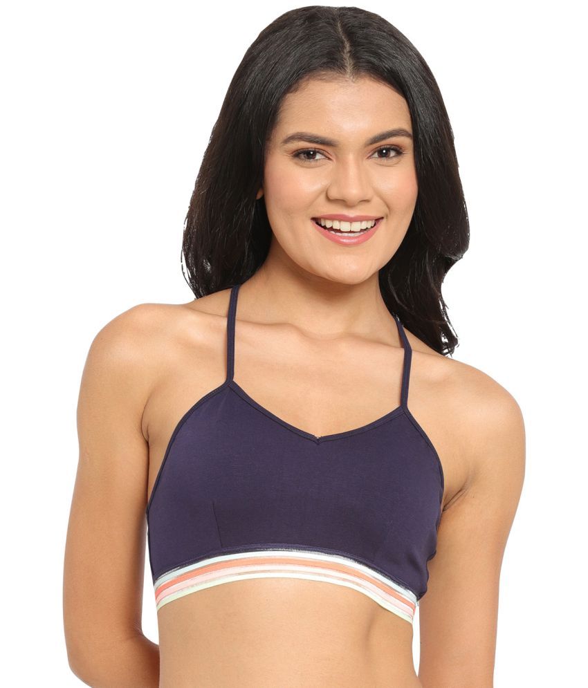     			N-Gal Cotton Non Padded Women's Bralette Bra ( Navy )