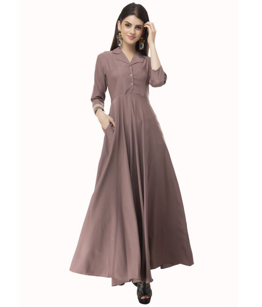     			Rudrakriti Crepe Pink A- line Dress - Single
