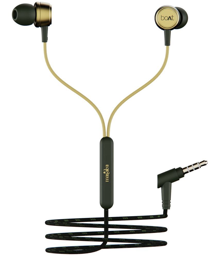 boAt Bassheads 172 Aztec Fusion On Ear Wired With Mic Headphones/Earphones Gold