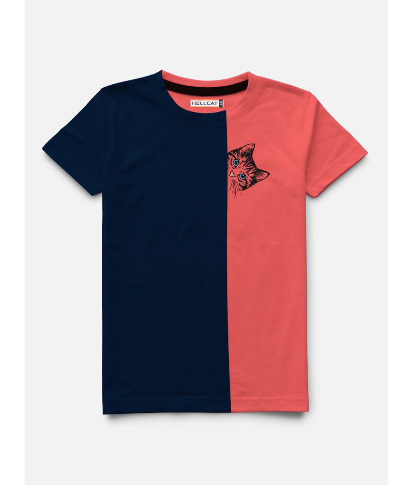 HELLCAT Trendy Printed Round Neck Half Sleeve Tshirt For Boys