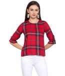 Style Quotient Viscose Regular Tops - Red Single