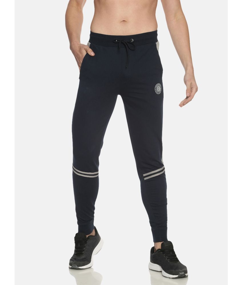     			Dollar Navy Cotton Solid Joggers Single