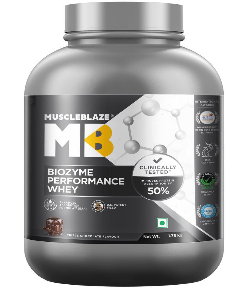 MuscleBlaze Biozyme Performance Whey Protein(Triple Chocolate) 1.75 kg