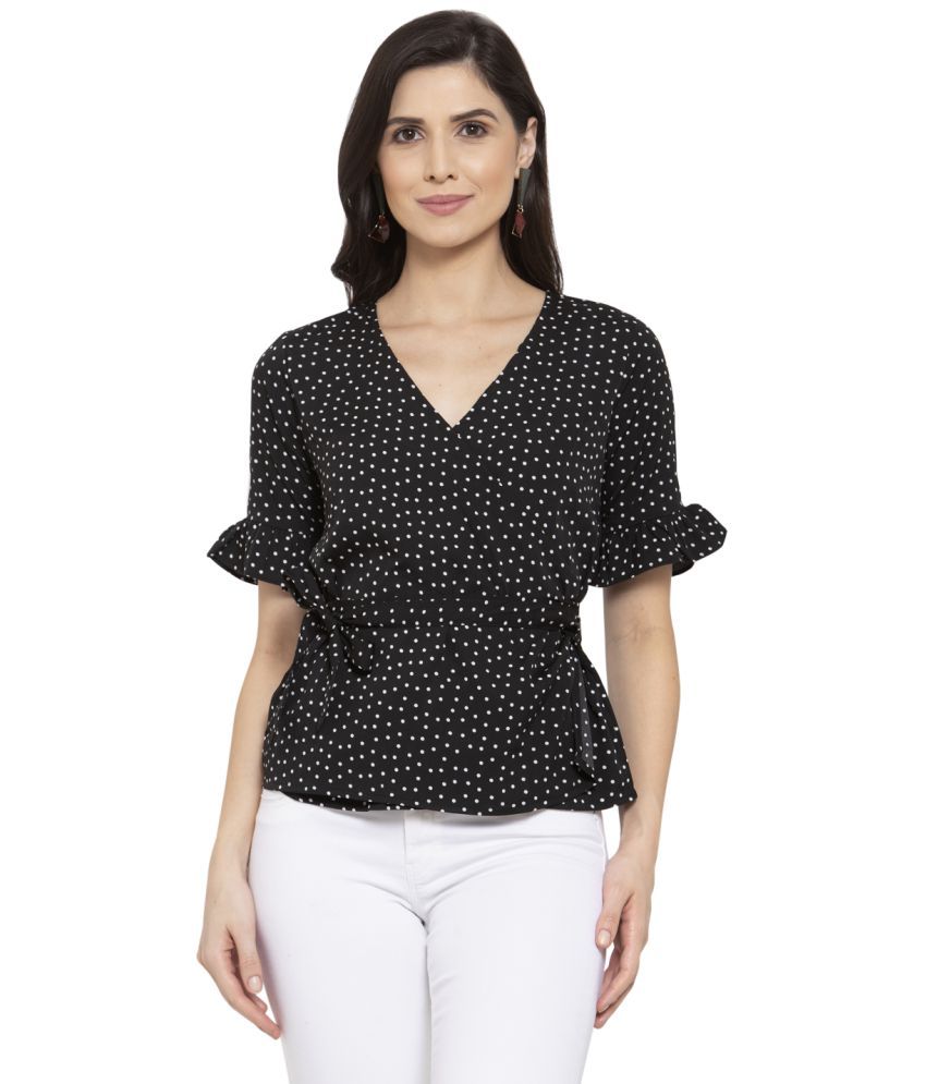     			Style Quotient Polyester Wrap Tops - Black Single