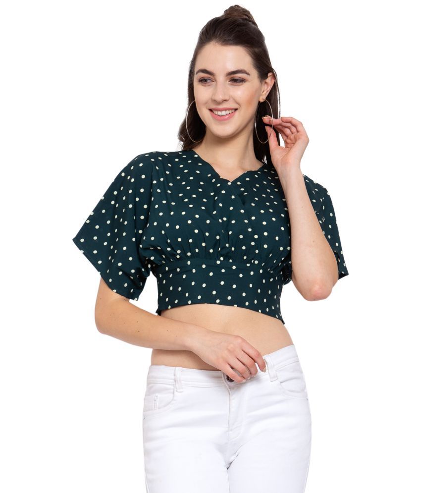     			Style Quotient Polyester Wrap Tops - Green Single