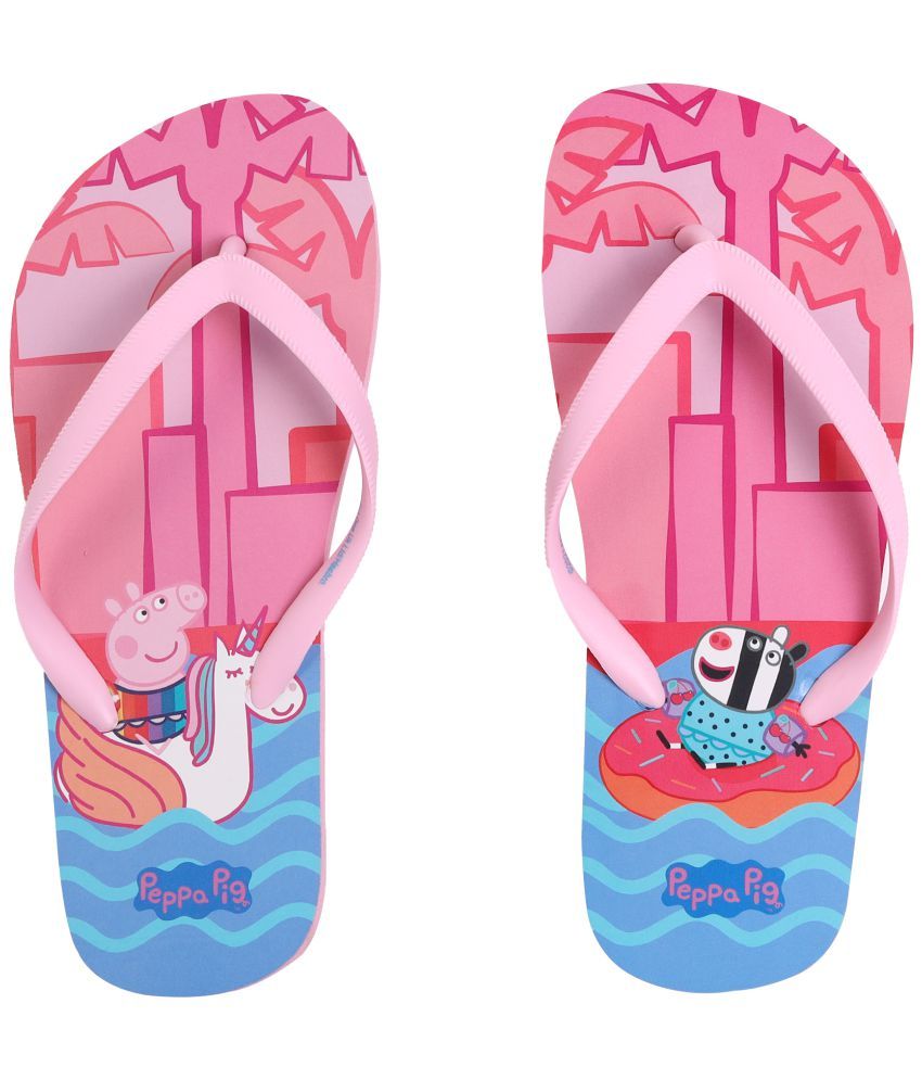     			Yellow Bee Peppa Pig Pool Party Flip-Flops for Girls, Multi