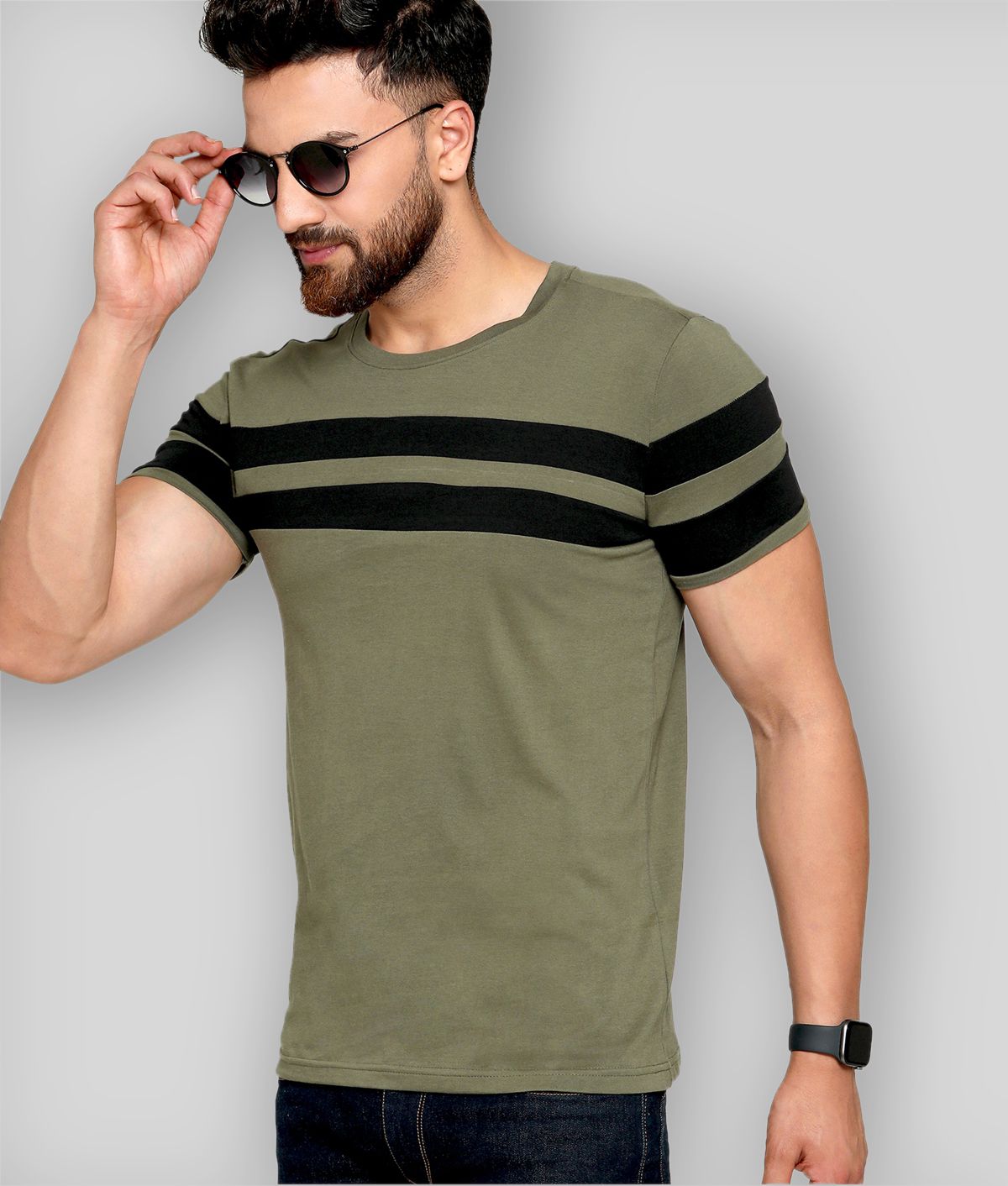     			AUSK - Multicolor Cotton Regular Fit Men's T-Shirt ( Pack of 1 )