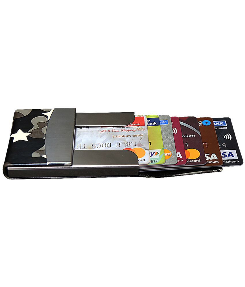     			Style 98 Black Leather RFID Protected Card Holder For Men & Women