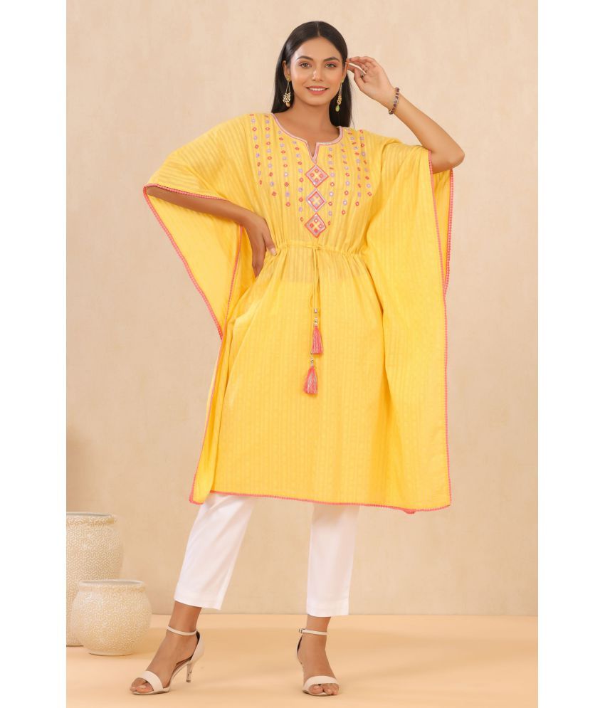     			Juniper Cotton Kaftans - Yellow Single