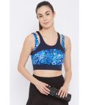 Clovia Blue Polyester Geometrical Sports Bra - Single