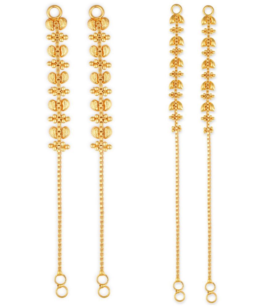     			1gram gold Plated Kanchain Ear chain earcuff Ear to Ear Combo for Women & Girls