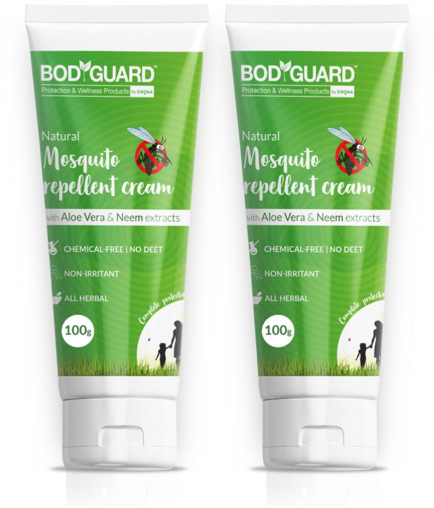     			Bodyguard Natural Mosquito Repellent Cream with Aloe Vera and Neem Extracts - 100 g (Pack of 2)