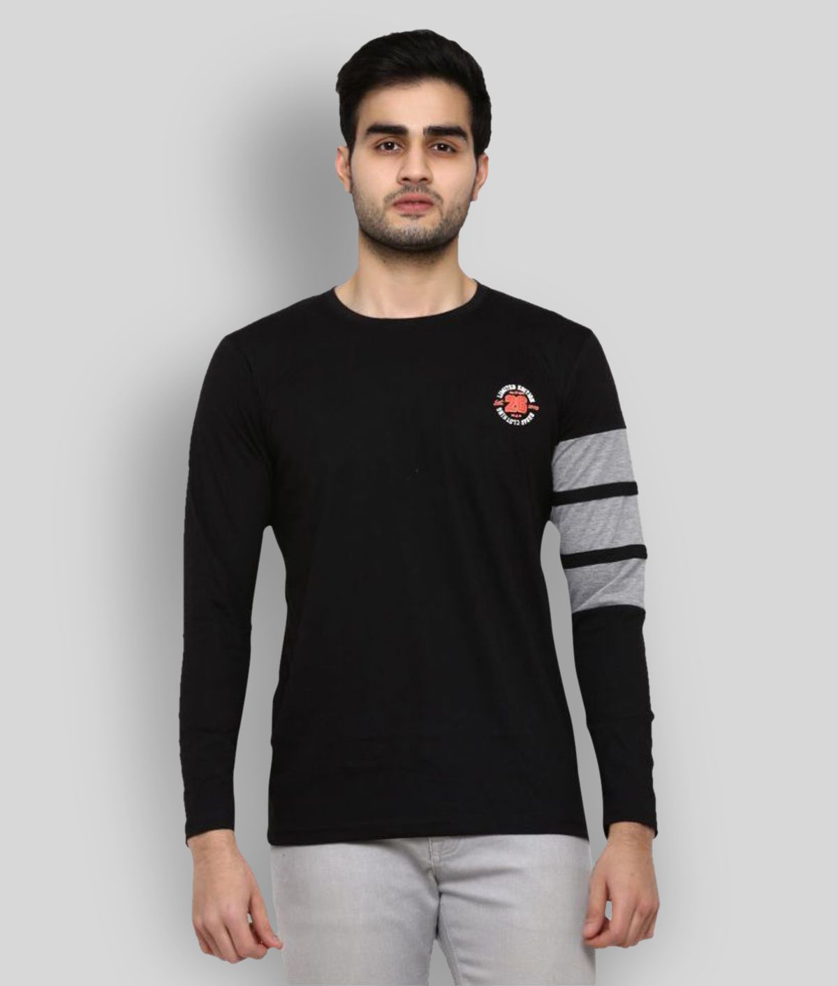     			GENTINO - Black Cotton Blend Regular Fit Men's T-Shirt ( Pack of 1 )