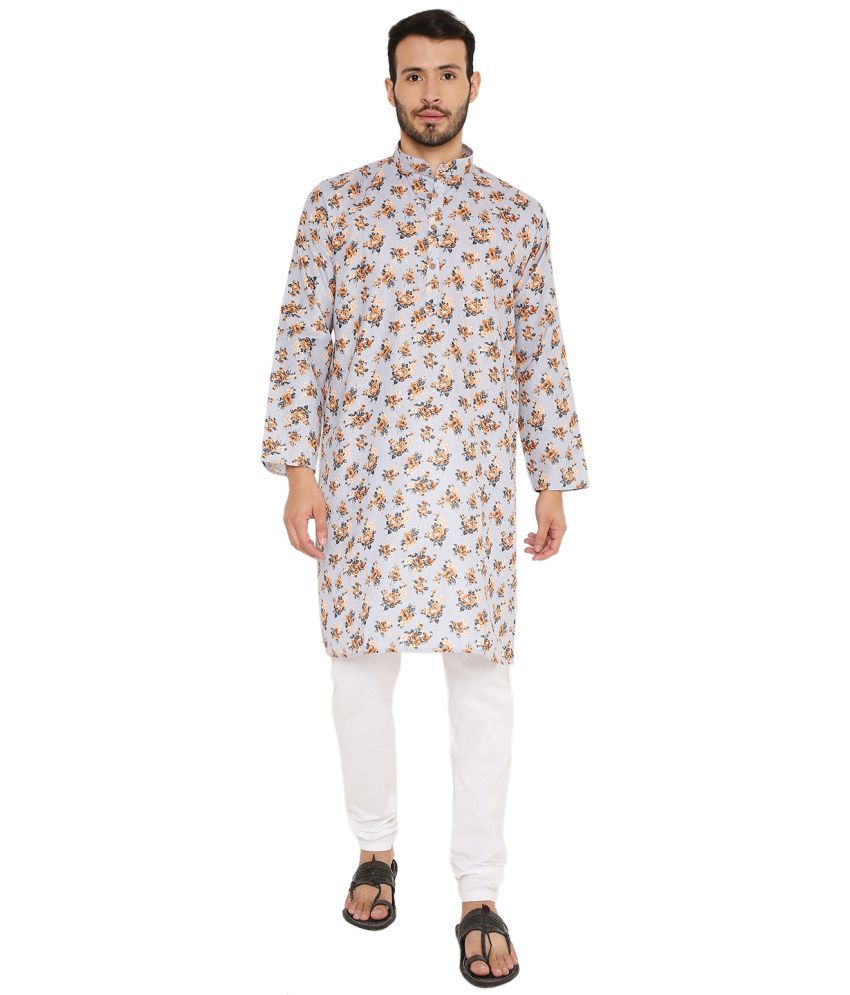     			Maharaja Light Grey Linen Kurta Pyjama Set