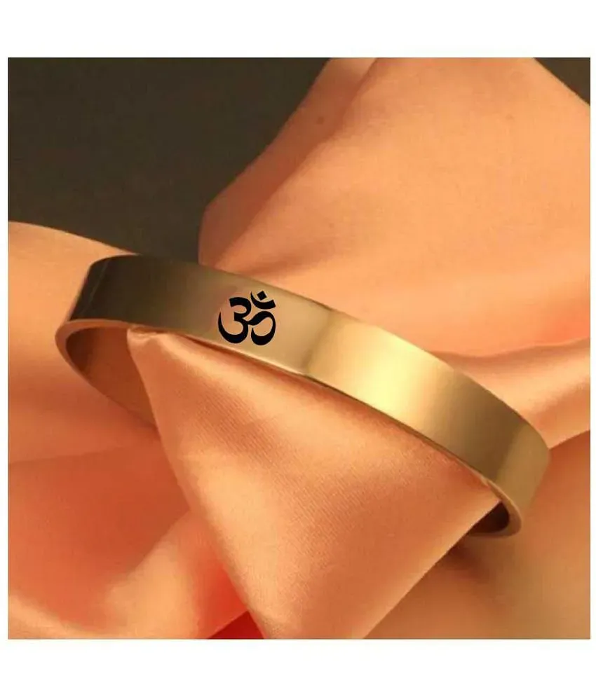 PAYSTORE Gold Plated Stylish Bracelet Adjustable OM Design Kada