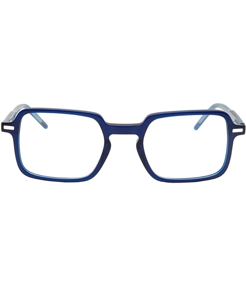     			YourSpex Blue Square Shaped Acetate Frame