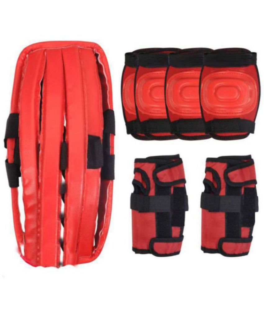 EmmEmm 4 in 1 Red Kids Skating Set for Protection in Cycling/Skating/Hiking/Trekking Etc