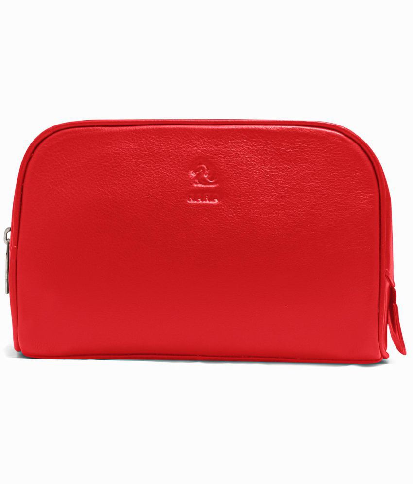     			Kara Leather Red Pouch