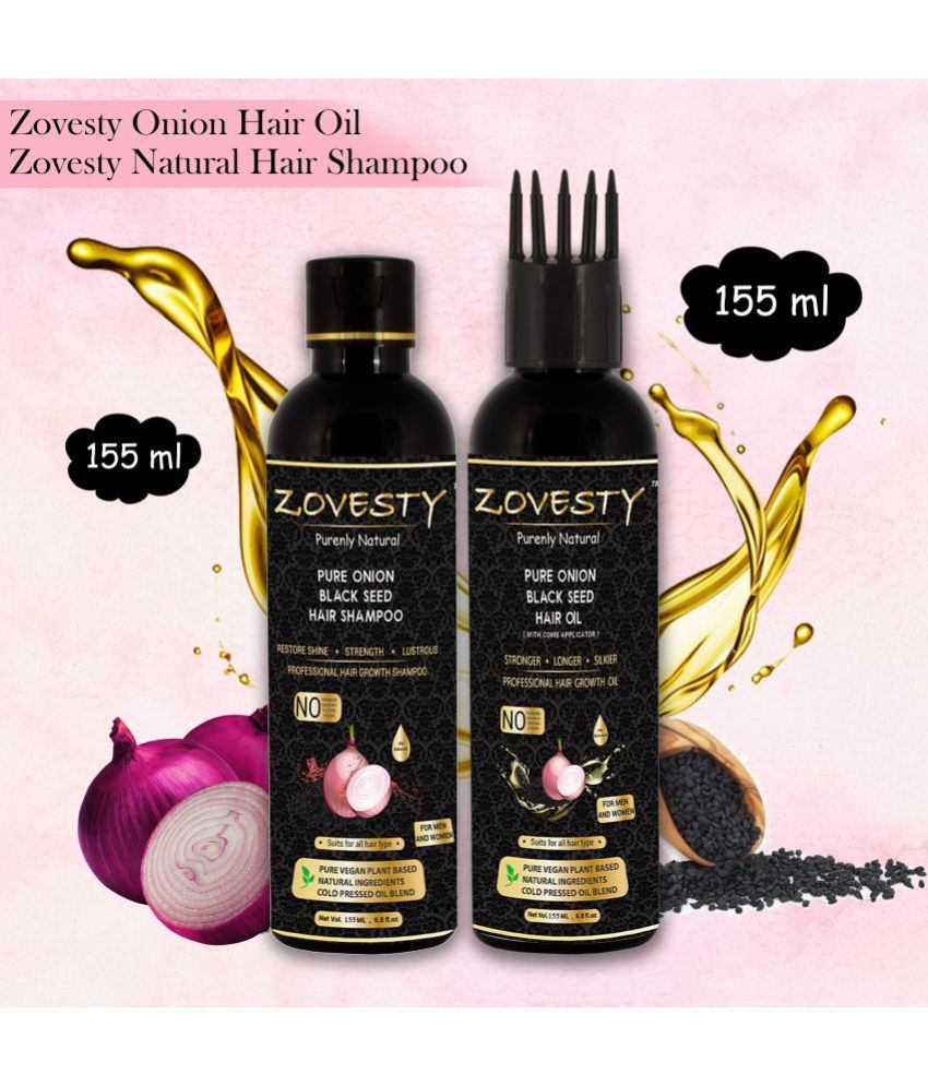 Zovesty Care Natural Red Onion with Black Seed Hair Growth Oil + Red Onion  Seed Keratin Shampoo | Pack of 2 - 155ml Each: Buy Zovesty Care Natural Red  Onion with Black