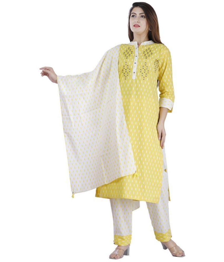     			HIGHLIGHT FASHION EXPORT Cotton Kurti With Pants - Stitched Suit Single