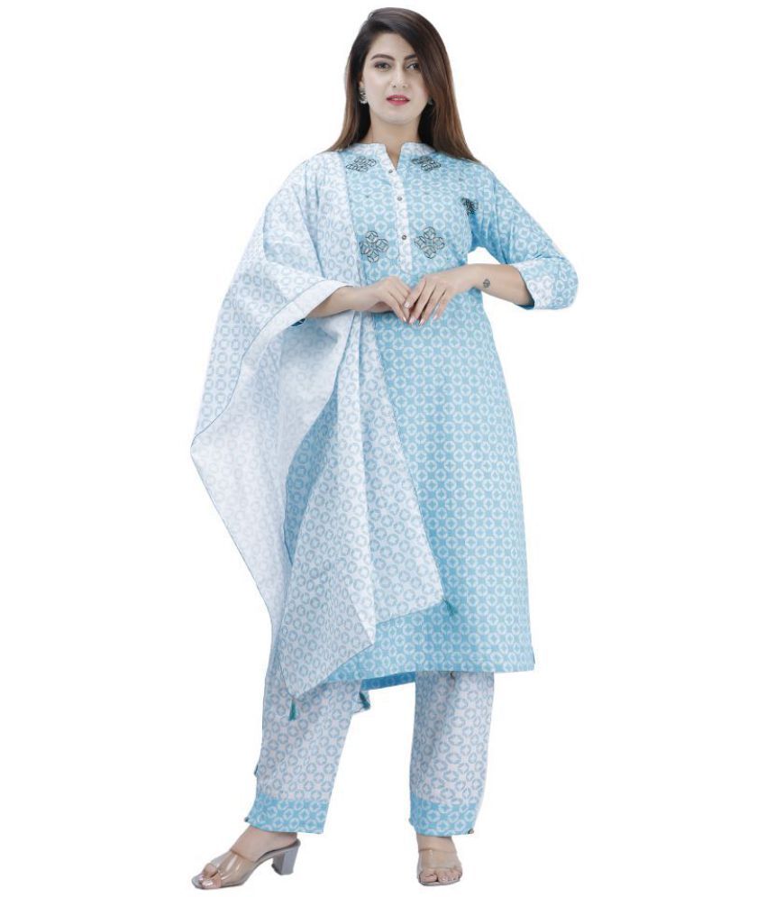     			JC4U Cotton Kurti With Pants - Stitched Suit Single