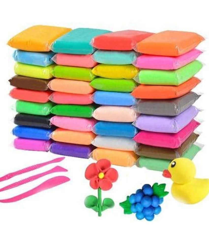 36 PCS Air Dry Clay Set, Colorful Children Soft Clay, Creative Art Crafts, Gifts for Kids-Multi Color. Non-Toxic Modeling Magic Fluffy Foam Bouncing Clay Putty Kit for Kids with Tools