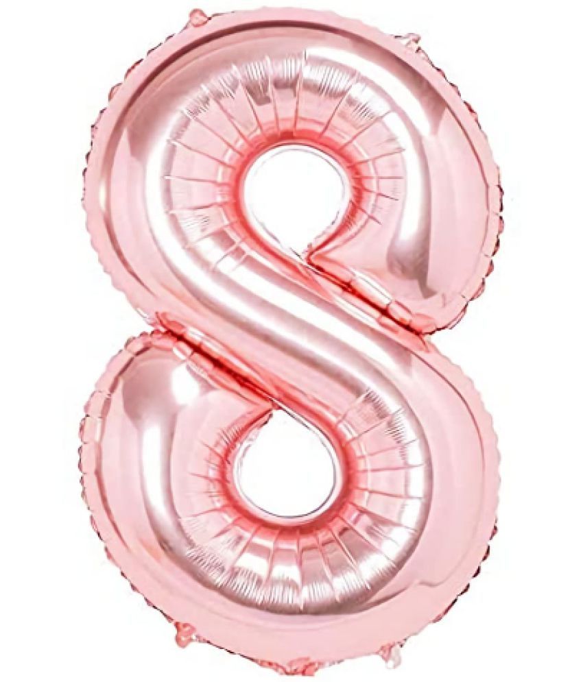     			Blooms Event Numbers Foil Balloon 16" Inch -(Pack of one Unit) Rose Gold (Rose Gold-8)