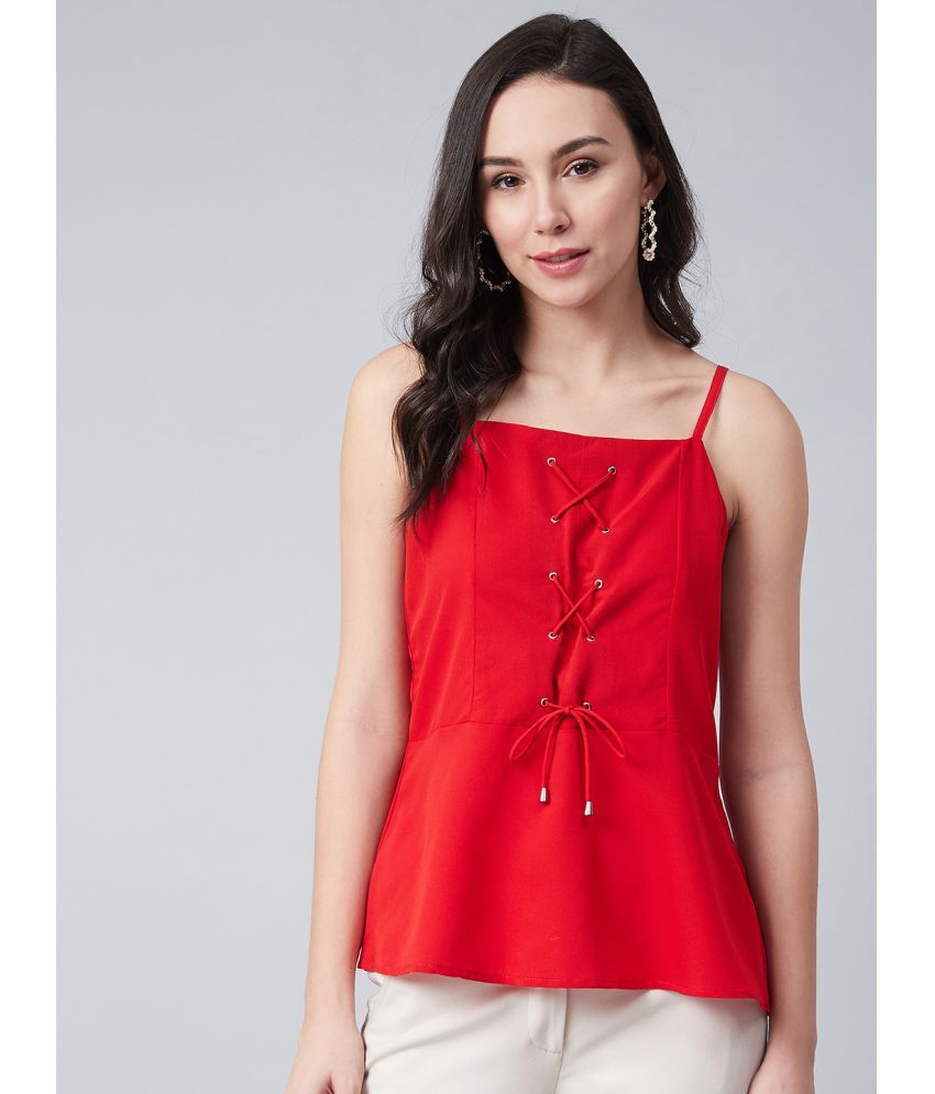     			Rare - Red Crepe Women's Regular Top ( Pack of 1 )