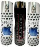 St Louis 2 BAPPLE , 1 BLACK CODE DEODORANT , 200ML EACH (PACK OF 3) Body Spray - For Men & Women