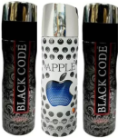 St Louis 2 BLACK CODE , 1 BAPPLE DEODORANT , 200ML EACH (PACK OF 3) Body Spray - For Men & Women