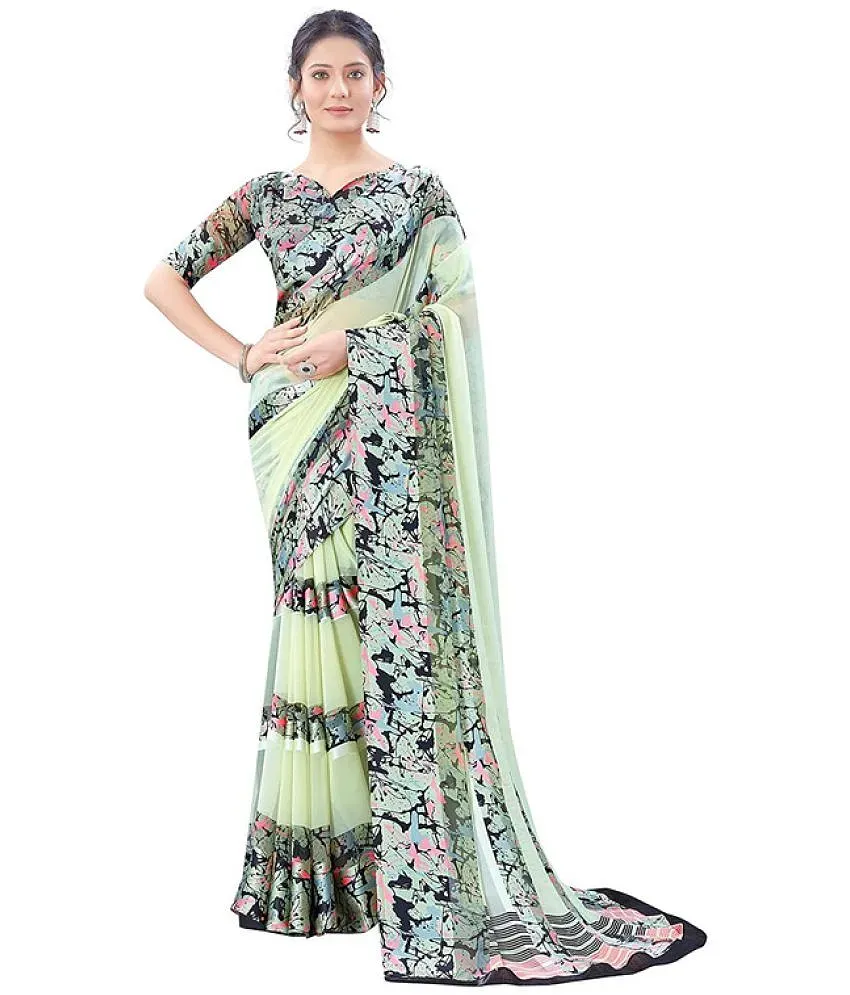 Casual Wear Digital Print Ladies Printed Cotton Saree, 6.3 m (with blouse  piece)