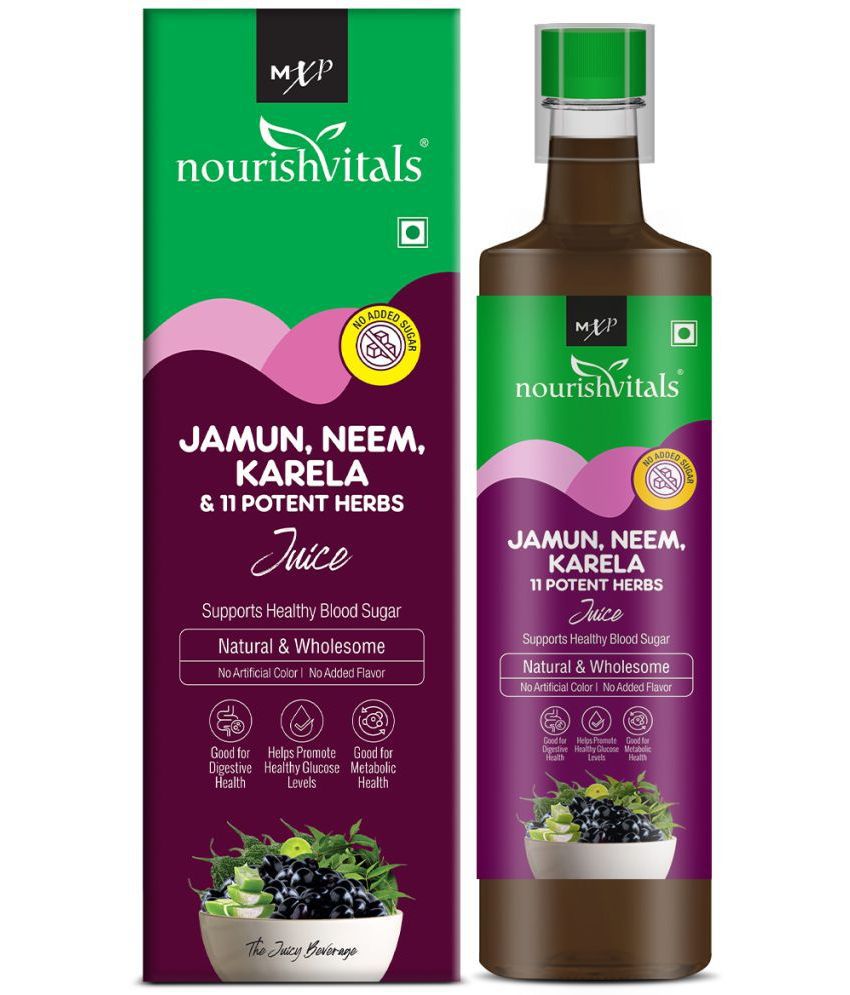 NourishVitals Natural & Wholesome Jamun, Neem, Karela Vegetable Juice 500 ml